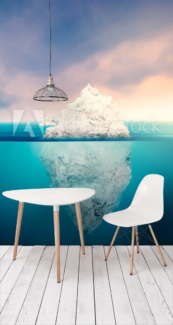 Bild på iceberg with cloudy sky